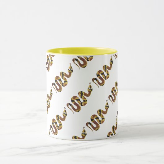 Snake Brown en Gold Silhouette Mok (Midden)