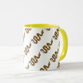 Snake Brown en Gold Silhouette Mok (Voorkant rechts)