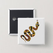 Snake Brown en Gold Silhouette Vierkante Button 5,1 Cm (Voorkant /achterkant)