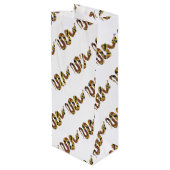 Snake Brown en Gold Silhouette Wijn Cadeautas (Achterkant Gekanteld)