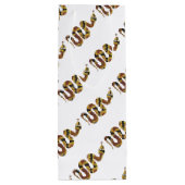 Snake Brown en Gold Silhouette Wijn Cadeautas (Achterkant)