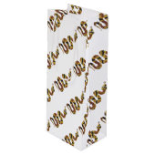 Snake Brown en Gold Silhouette Wijn Cadeautas (Voorkant Gekanteld)