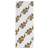 Snake Brown en Gold Silhouette Wijn Cadeautas (Voorkant)