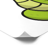 Snake cartoon cadeau dierlijk groen poster (Hoek)