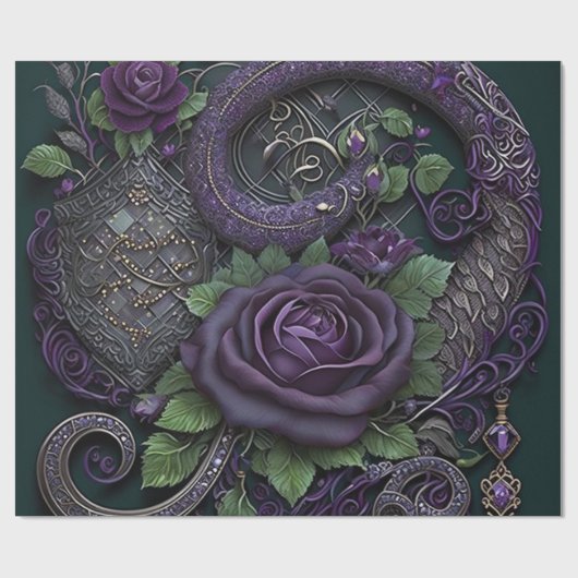Snake Celtic Knot Paars Cadeaupapier (Vlak)