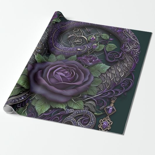 Snake Celtic Knot Paars Cadeaupapier (Uitgerold)