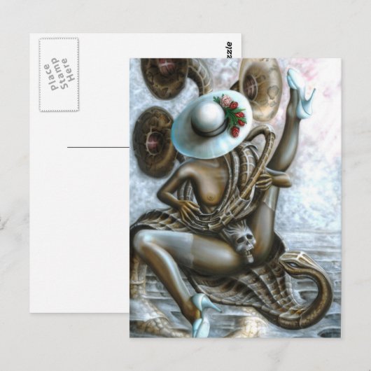 Snake charmer briefkaart (Voorkant / Achterkant)