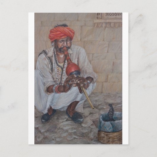 Snake Charmer, Jaipuir Briefkaart (Voorkant)
