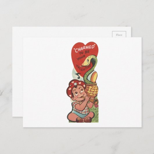  Snake Charmer Valentijn Feestdagenkaart (Voorkant / Achterkant)
