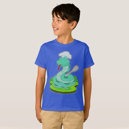 Snake Chef Spoon Cook T-shirt (Voorkant volledig)