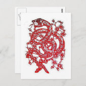 Snake-Chinese Zodiac Briefkaart (Voorkant / Achterkant)