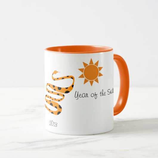 Snake Chinese Zodiac Year Monogram Fun Kinder Cute Mok (Voorkant rechts)