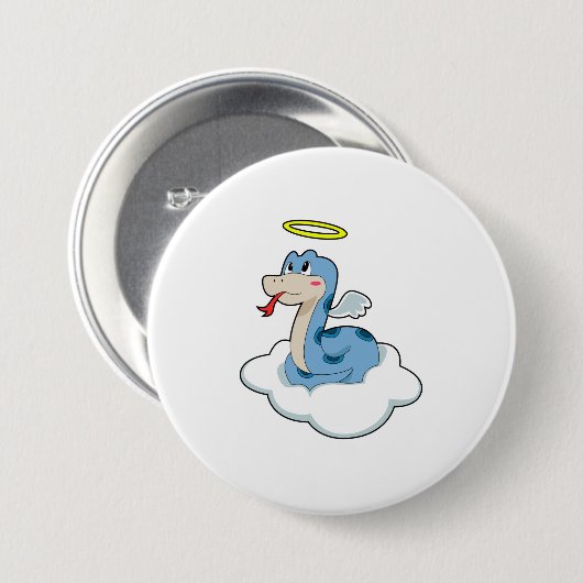 Snake Cloud Angel Ronde Button 7,6 Cm (Voorkant /achterkant)