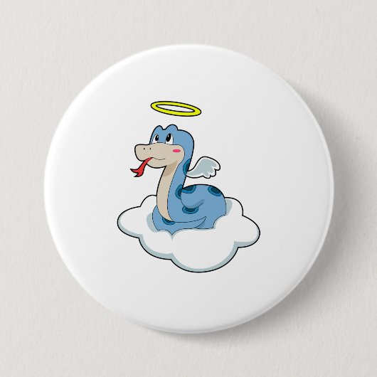 Snake Cloud Angel Ronde Button 7,6 Cm (Voorkant)