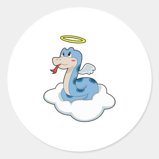 Snake Cloud Angel Ronde Sticker (Voorkant)