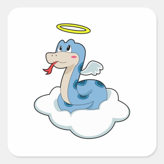 Snake Cloud Angel Vierkante Sticker (Voorkant)