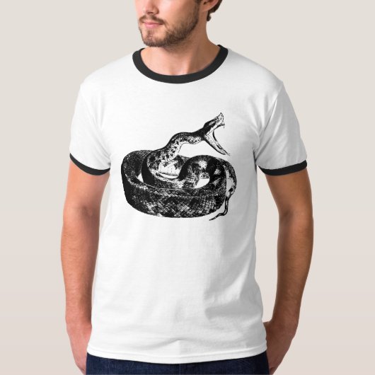Snake, Cobra Mannen Zwart-wit Shirt (Voorkant)