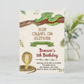 Snake cobra verjaardagsuitnodiging kaart (Staand voorkant)