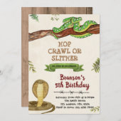 Snake cobra verjaardagsuitnodiging kaart (Voorkant / Achterkant)