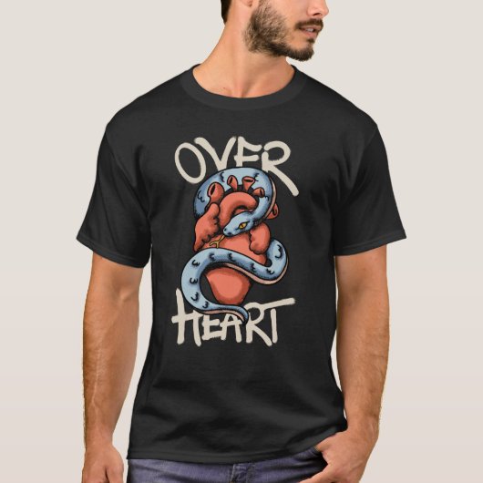 Snake Coiled Around a Heart streetwear T-shirt (Voorkant)