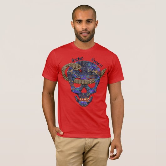 Snake Coiled rond Skull Thru Eyes - Personeel T-shirt (Voorkant volledig)