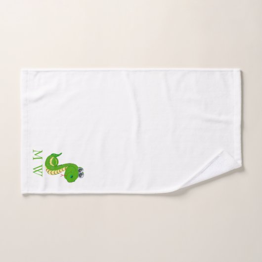Snake Design Monogrammed Bad Handdoek (Handdoek)