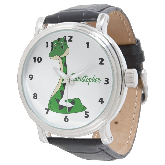 Snake Design Personalised Horloge (Gekanteld)