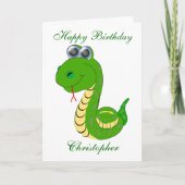 Snake Design Verjaardag Kaart (Voorkant)