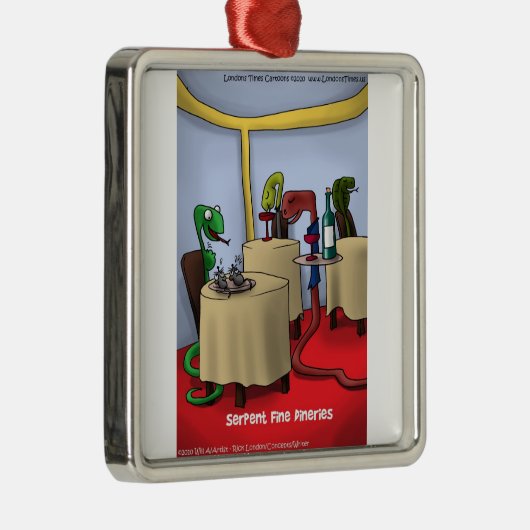 Snake Dineries Funny Kerstversieringen Metalen Ornament (Rechts)