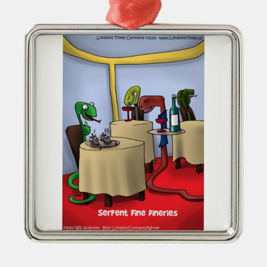 Snake Dineries Funny Kerstversieringen Metalen Ornament (Voorkant)
