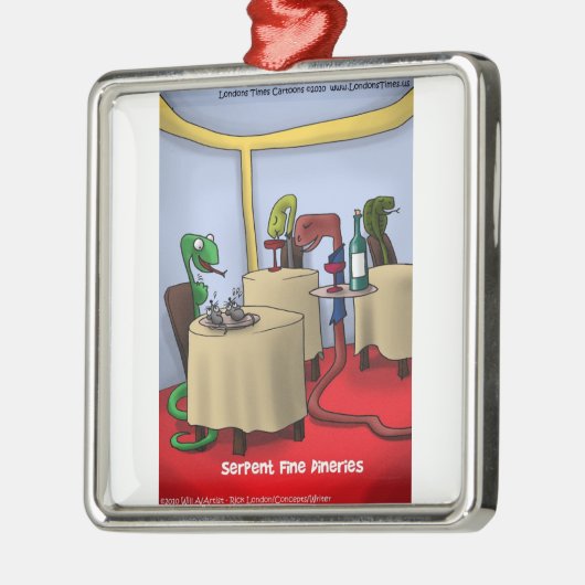 Snake Dineries Funny Kerstversieringen Metalen Ornament (Links)
