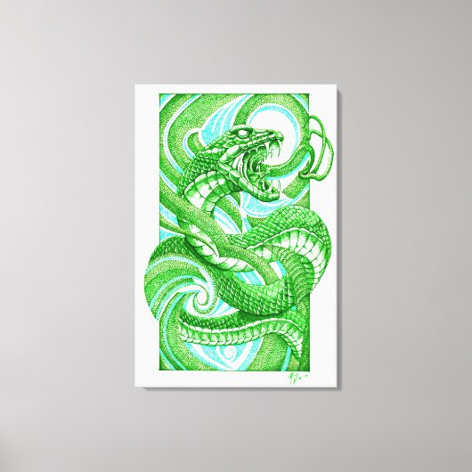 Snake Dotwork Hebi Canvas Afdruk (Voorkant)