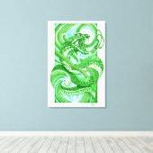 Snake Dotwork Hebi Canvas Afdruk (Insitu (Houten vloer))