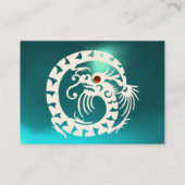 SNAKE DRAGON AQUAMARINE blauw wit rood Visitekaartje (Achterkant)