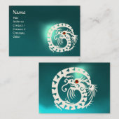 SNAKE DRAGON AQUAMARINE blauw wit rood Visitekaartje (Voorkant / Achterkant)