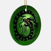 SNAKE DRAGON Black en Green Emerald Keramisch Ornament (Rechts)