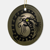 SNAKE DRAGON Black en Grey Agate Keramisch Ornament (Links)