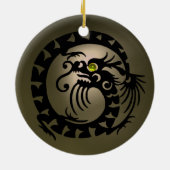 SNAKE DRAGON Black en Grey Agate Keramisch Ornament (Achterkant)