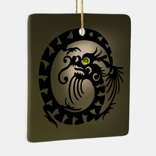 SNAKE DRAGON Black en Grey Agate Keramisch Ornament (Rechts)