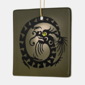 SNAKE DRAGON Black en Grey Agate Keramisch Ornament (Links)