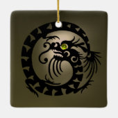 SNAKE DRAGON Black en Grey Agate Keramisch Ornament (Achterkant)