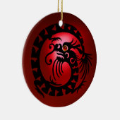 SNAKE DRAGON Black en Red Ruby Keramisch Ornament (Rechts)