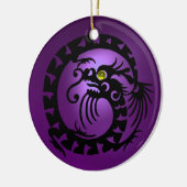 SNAKE DRAGON Black Paars en roze Amethyst Keramisch Ornament (Links)
