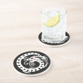 SNAKE DRAGON Black White Red Ruby Zandsteen Onderzetter (Zijkant)