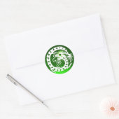 SNAKE DRAGON, emerangroen Ronde Sticker (Envelop)