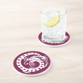 SNAKE DRAGON, paars en wit Zandsteen Onderzetter (Zijkant)