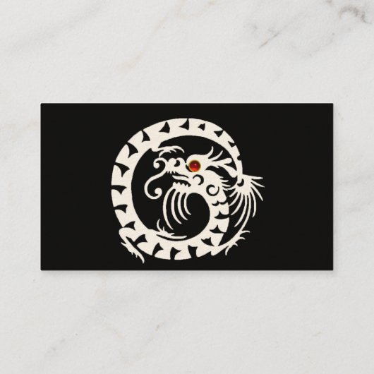 SNAKE DRAGON Red Ruby, Black White Paars Fantasy Visitekaartje (Achterkant)