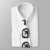 SNAKE DRAGON ROBIJN, zwart en wit rood Stropdas (Gebonden)