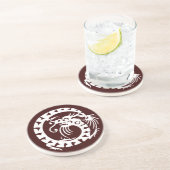 SNAKE DRAGON, rood bruin en wit Zandsteen Onderzetter (Zijkant)