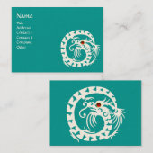 SNAKE DRAGON RUBY blauw wit rood Visitekaartje (Voorkant / Achterkant)